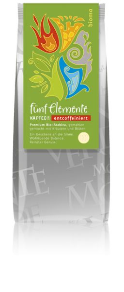 Bild von Fünf Elemente Kaffee CO2-entkoffeiniert 250g gemahlen, 100% Arabica ZUR ZEIT NICHT LIEFERBAR
